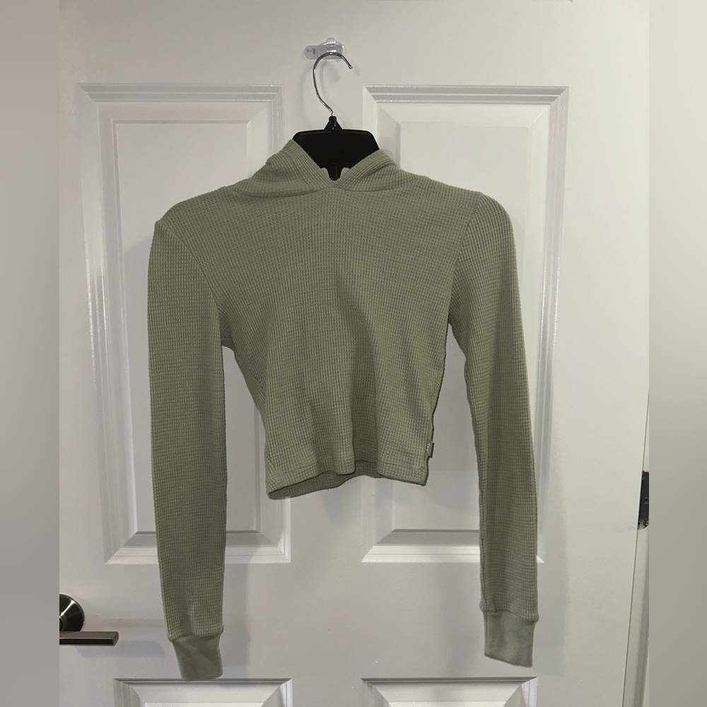 ARITZIA TNA Sage Waffle Knit Cropped Hoodie